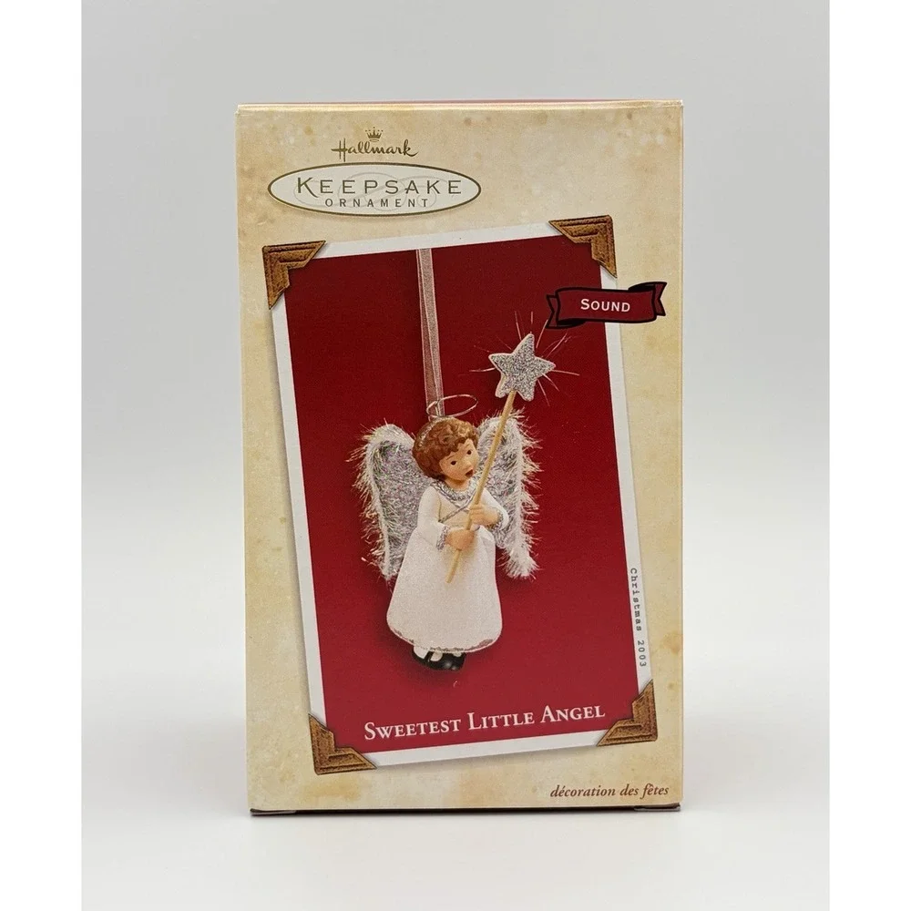 Hallmark Keepsake Ornament Sweetest Little Angel Sound 2003 Christmas Vintage